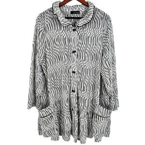 Moonlight by Y & S Plus Size XXL 2X Black White Wearable Art Blouse Shirt Top